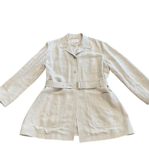 "EMANUEL UNGARO" 2 Pc. 100% Linen Pant Suit SZ 14 VTG  Quiet Luxury Elegant - Picture 7 of 16